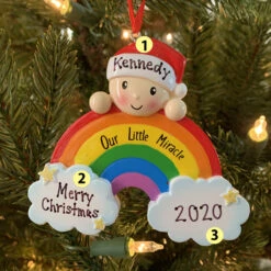 Our Little Miracle Rainbow Baby Personalized Christmas Ornament OR1965