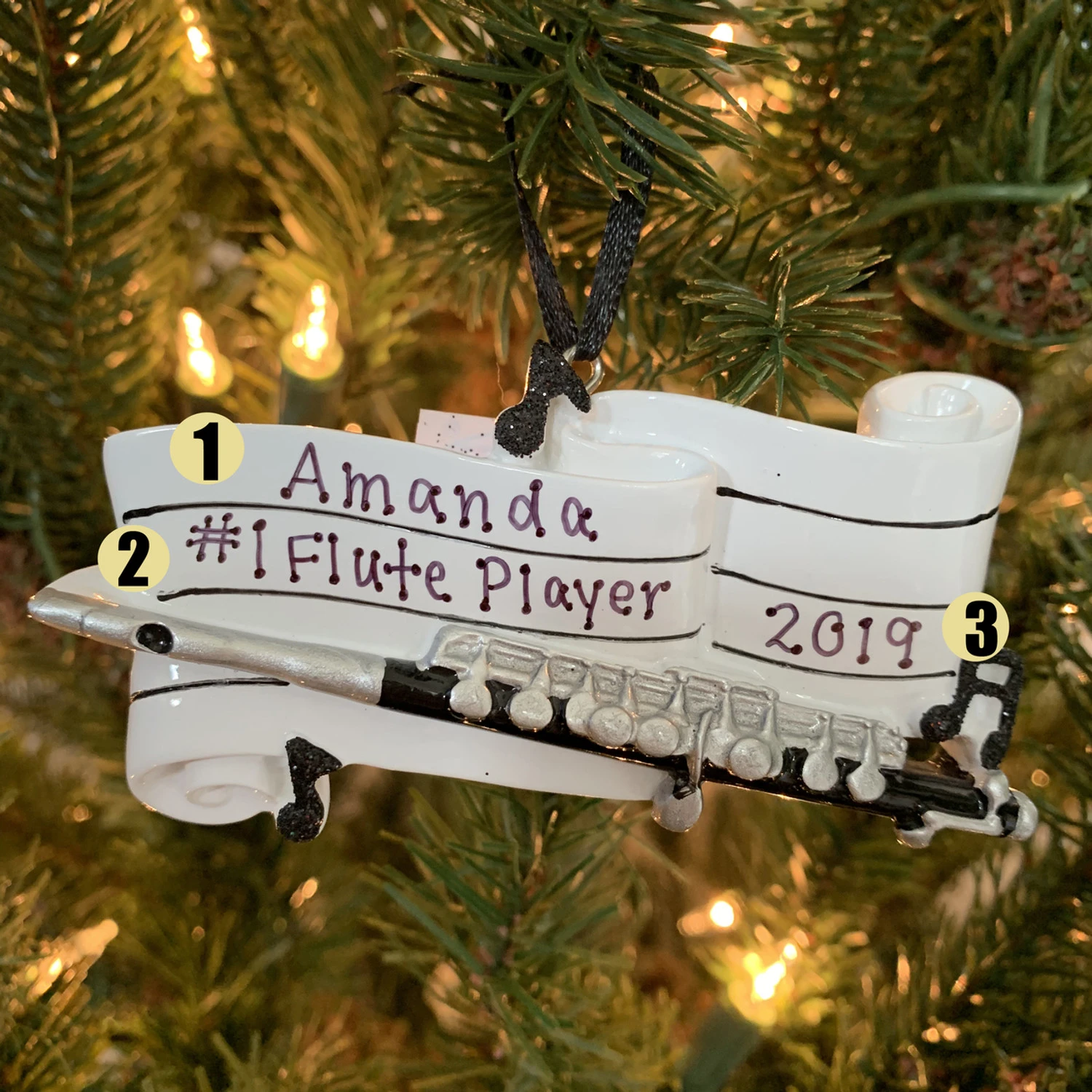 Flute Personalized Christmas Ornament OR1684 1 Flute Personalized Christmas Ornament OR1684