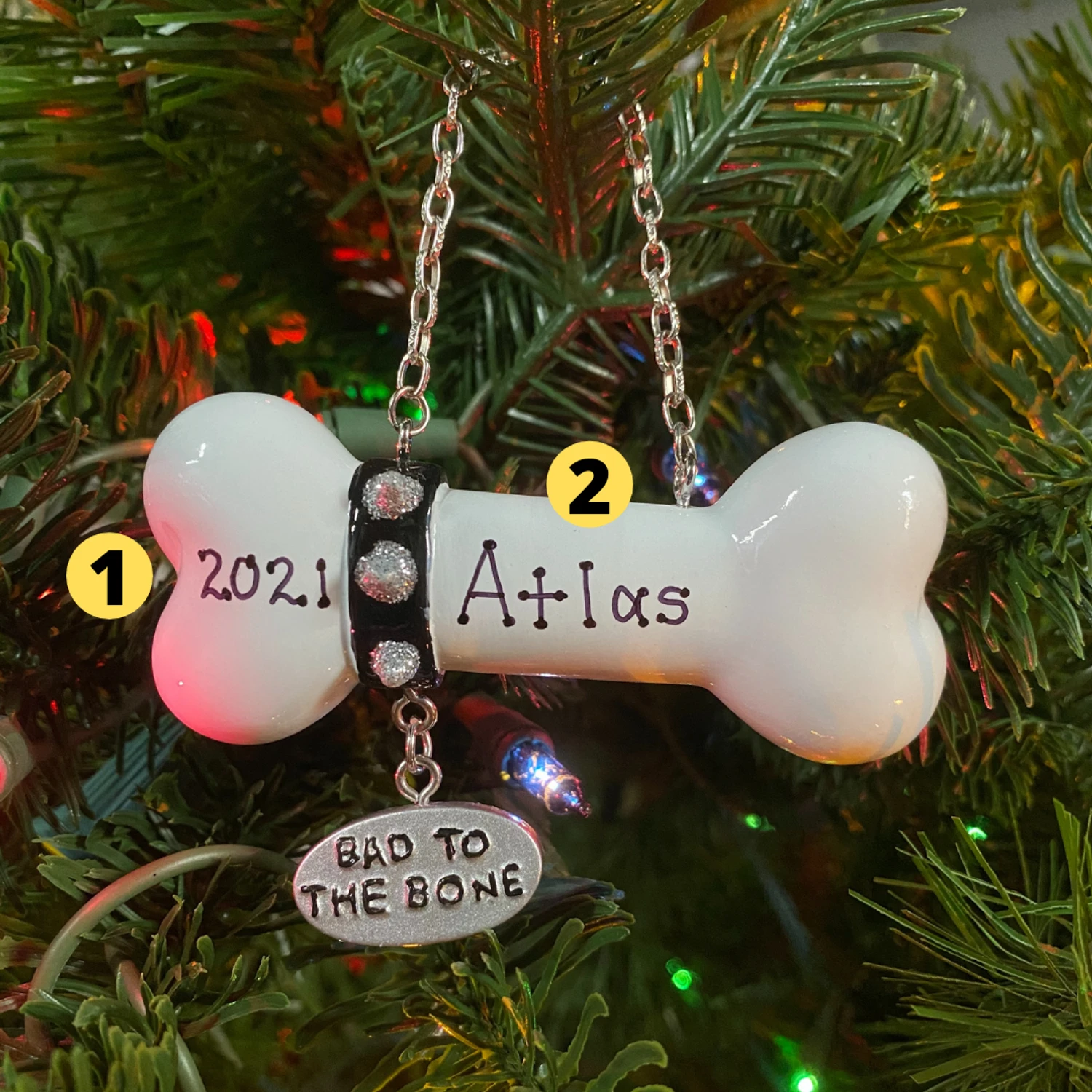 Bad To The Bone Dog Personalized Christmas Ornament OR1336-B 1 Bad To The Bone Dog Personalized Christmas Ornament OR1336-B