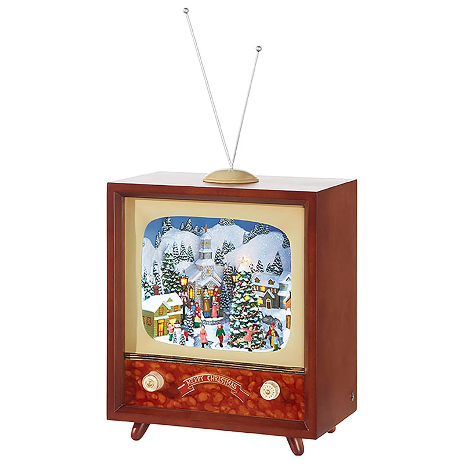 Raz 22" Musical Animated Retro Television TV Christmas Figure 3816449 2 Raz 22" Musical Animated Retro Television TV Christmas Figure 3816449 - Image 2