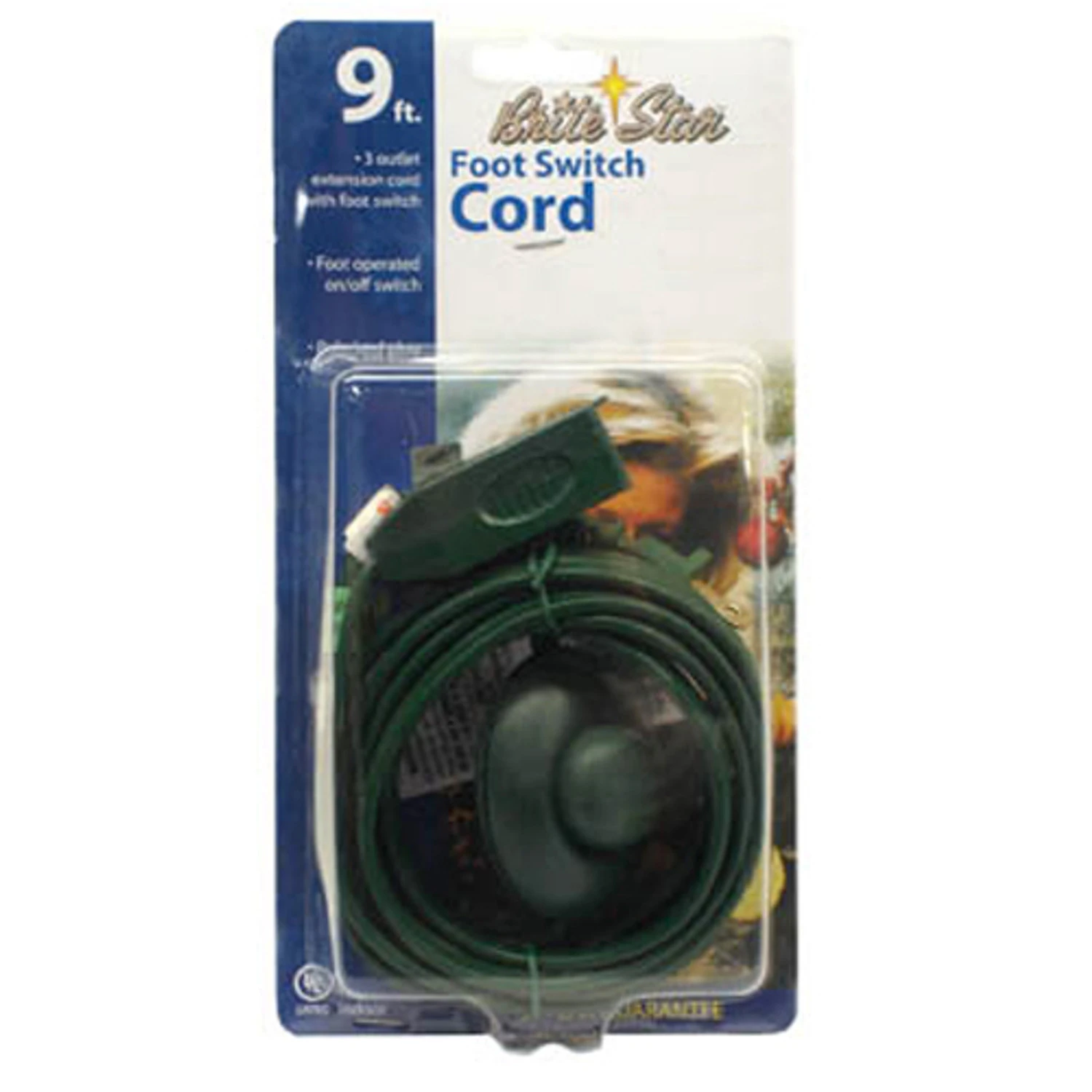 Brite Star 9' Extension Cord With Foot Pedal - Great For Christmas Tree 43-460-00 1 Brite Star 9' Extension Cord With Foot Pedal - Great For Christmas Tree 43-460-00
