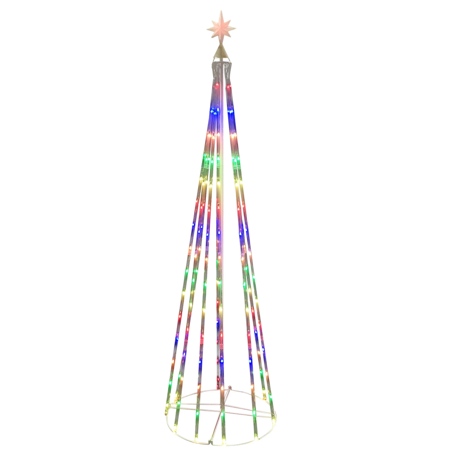 Brite Star 7' LED Lighted Cone Tree Light Show Outdoor Christmas Decoration 48-540-00 1 Brite Star 7' LED Lighted Cone Tree Light Show Outdoor Christmas Decoration 48-540-00