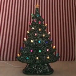 Large Flat Ceramic Lighted Window Or Mantel Christmas Tree 19" -Christmas Decoration Sale apidifdk4 54253.1646091896