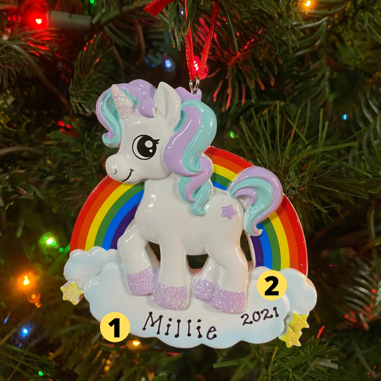 Unicorn Personalized Christmas Ornament OR1652 1 Unicorn Personalized Christmas Ornament OR1652