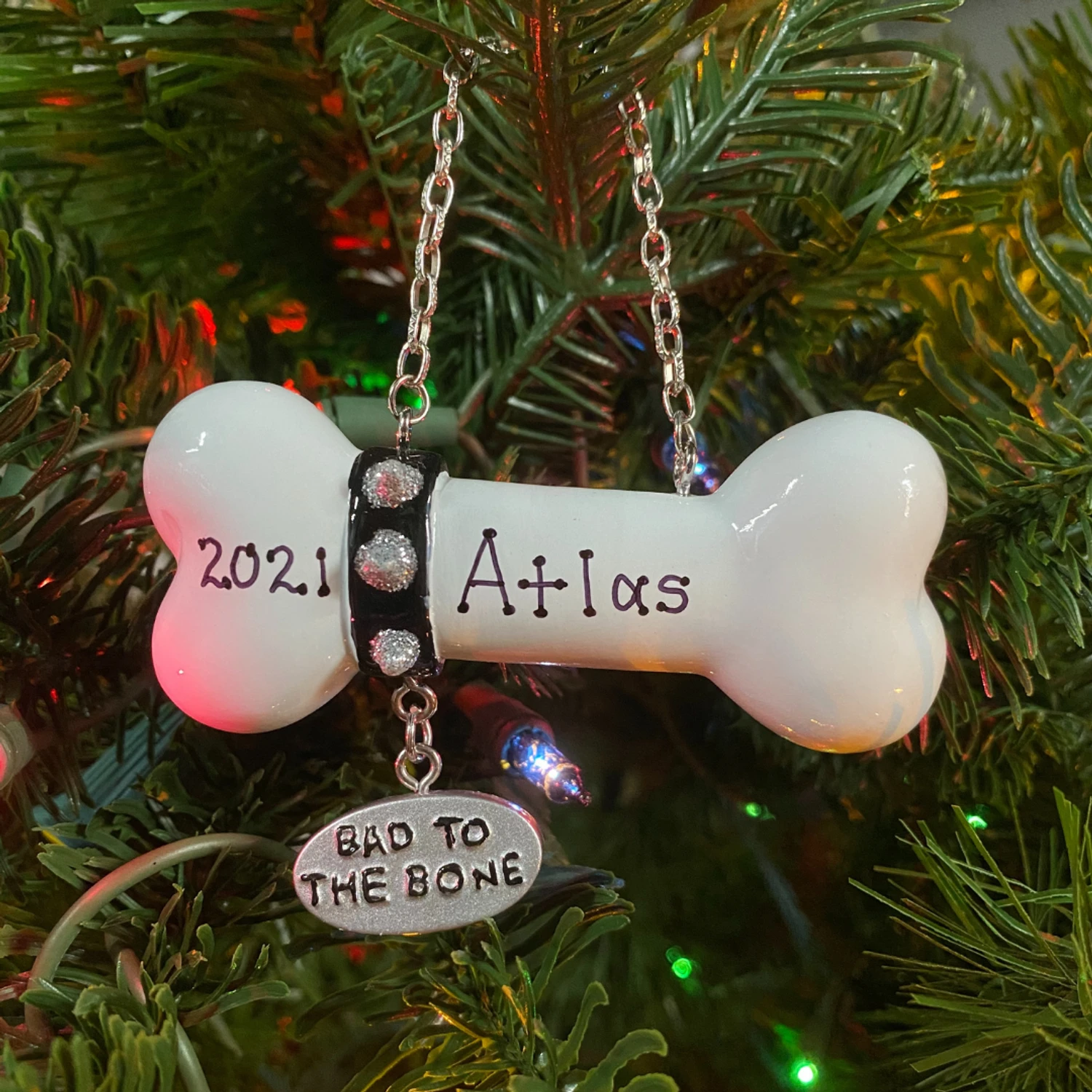 Bad To The Bone Dog Personalized Christmas Ornament OR1336-B 2 Bad To The Bone Dog Personalized Christmas Ornament OR1336-B - Image 2