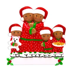 African American Pajama Family Of 5 Personalized Christmas Ornament -Christmas Decoration Sale apiiv7psy 26968.1646091904