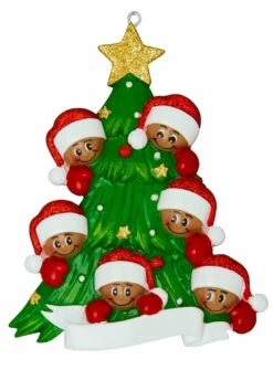 African American Christmas Tree Family Of 6 Personalized Christmas Ornament AA827-6 -Christmas Decoration Sale apiiz7k1r 47518.1646091914