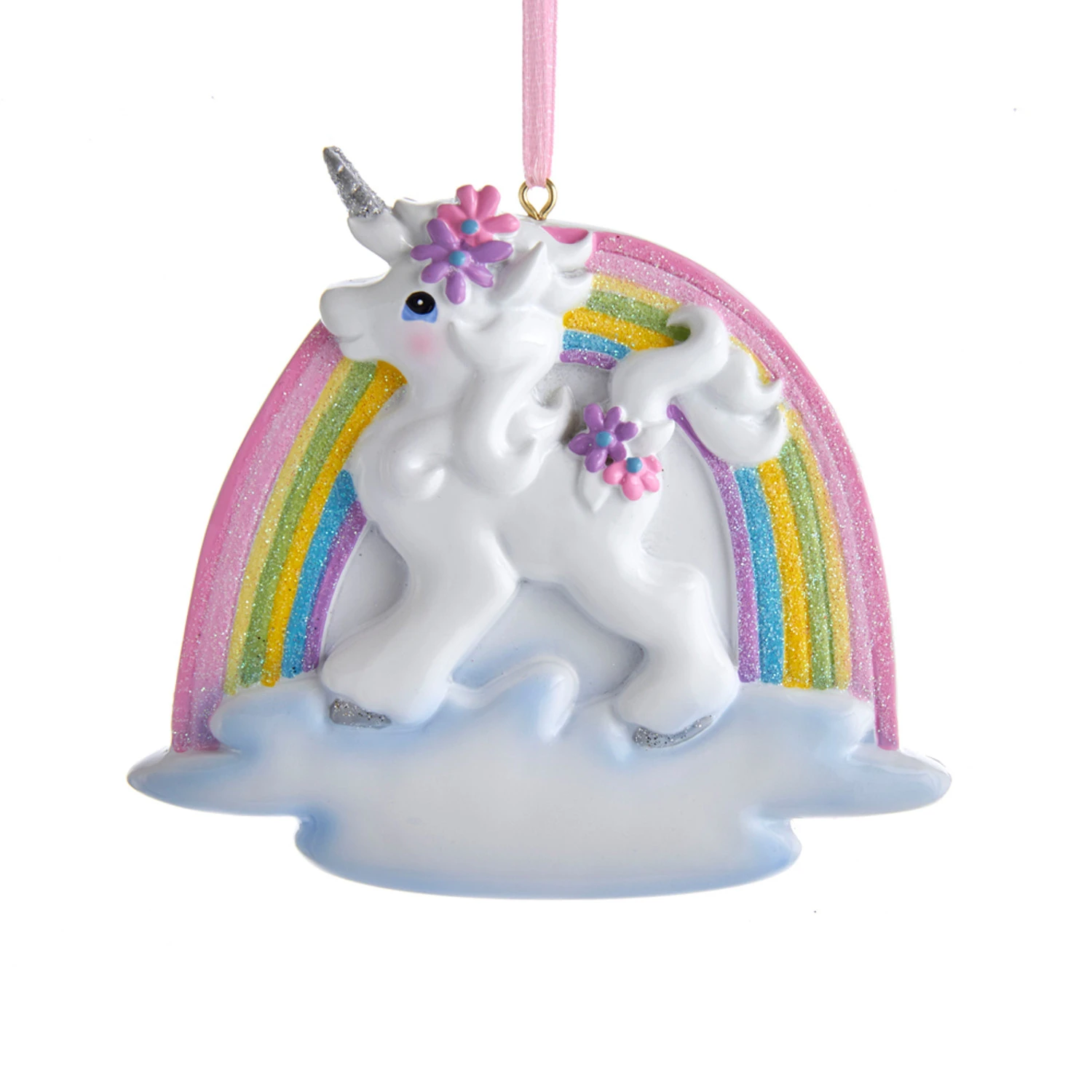 Kurt Adler 4.5" Unicorn And Rainbow Personalized Christmas Ornament W8457 3 Kurt Adler 4.5" Unicorn And Rainbow Personalized Christmas Ornament W8457 - Image 3
