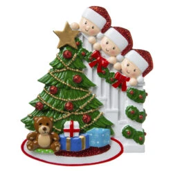 Family Of 3 Around The Christmas Tree Personalized Ornament OR1789-3 -Christmas Decoration Sale apikk3emn 14951.1646091875