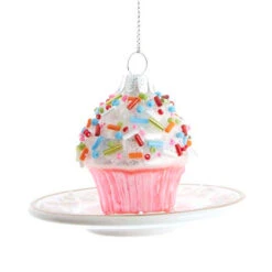 Kurt Adler 3.25" Pink Miniature Cake Glass Christmas Ornament C6374 -Christmas Decoration Sale apimdgolo 44056.1646091889