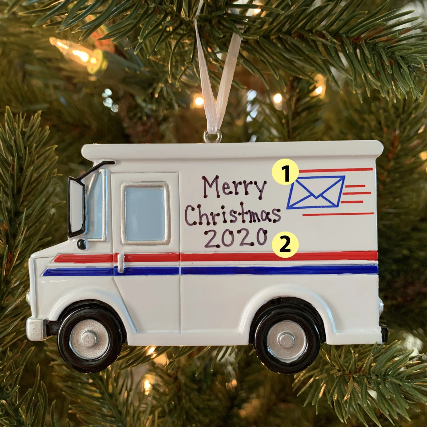 Postal Worker Mail Truck Personalized Christmas Ornament OR1815 1 Postal Worker Mail Truck Personalized Christmas Ornament OR1815