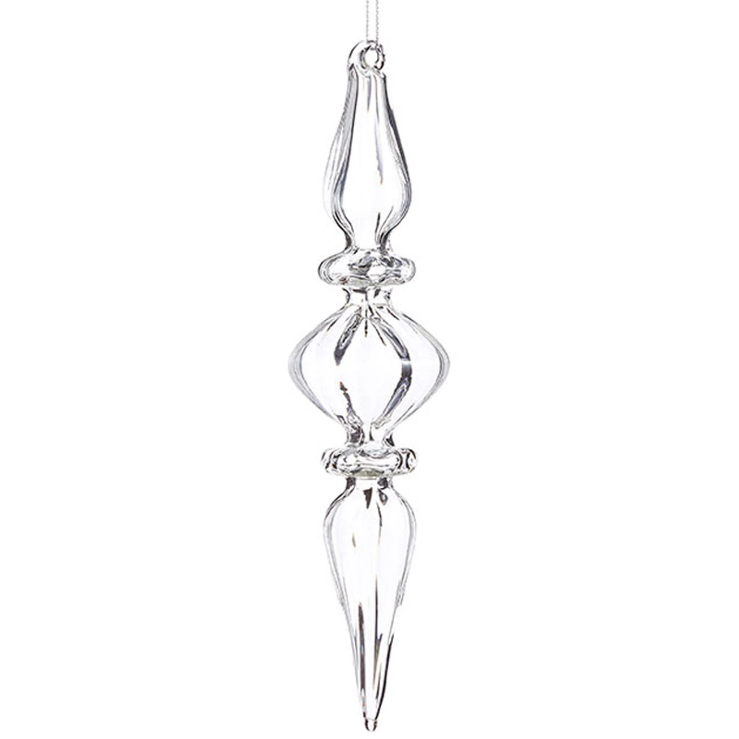 Raz 8" Clear Glass Finial Christmas Ornament 4022819 4 Raz 8" Clear Glass Finial Christmas Ornament 4022819 - Image 4