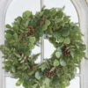 Raz 27" Iced Mixed Greenery, Eucalyptus And Pinecone Christmas Wreath W4102617