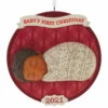 Hallmark 3.25" African American Baby's First Christmas 2021 Dated Mahogany Ornament 1HDA1578