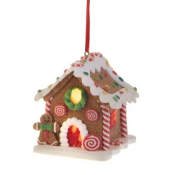 Raz 3.25" LED Lighted Claydough Gingerbread House Christmas Ornament 3815534 -Christmas Decoration Sale apiprgoun 04451.1646091907
