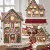 Raz LED Lighted Holiday Spice Gingerbread House Christmas House Figure
