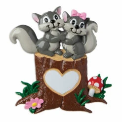 Squirrel Couple On Tree Trunk With Heart Personalized Christmas Ornament OR1890-SQ -Christmas Decoration Sale apiutkmwl 17748.1646091871