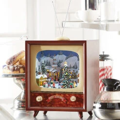 Raz 22" Musical Animated Retro Television TV Christmas Figure 3816449
