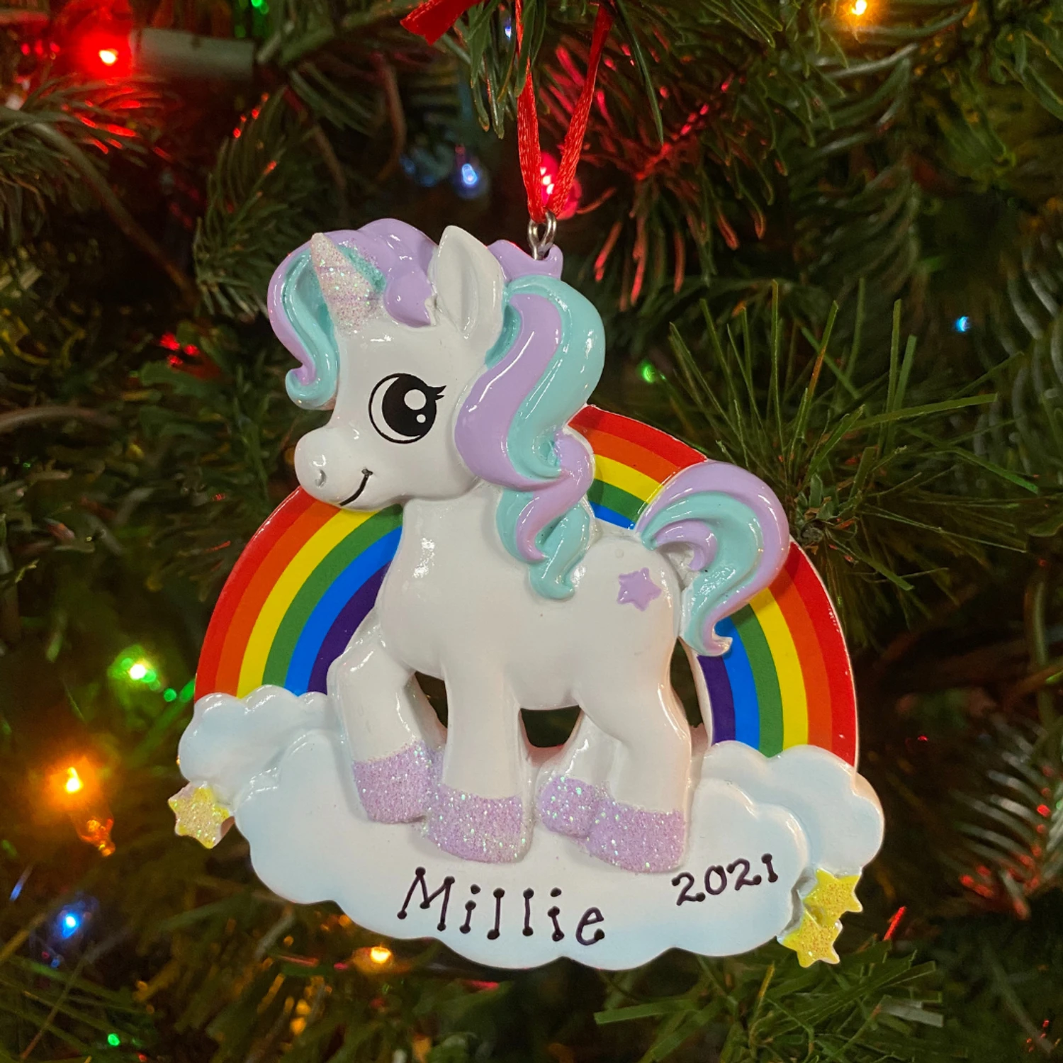Unicorn Personalized Christmas Ornament OR1652 2 Unicorn Personalized Christmas Ornament OR1652 - Image 2