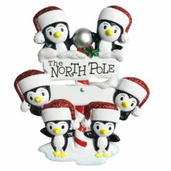 Penguin Family Of 6 At The North Pole Personalized Christmas Ornament OR1739-6 -Christmas Decoration Sale apiwztd8d 05482.1646091880