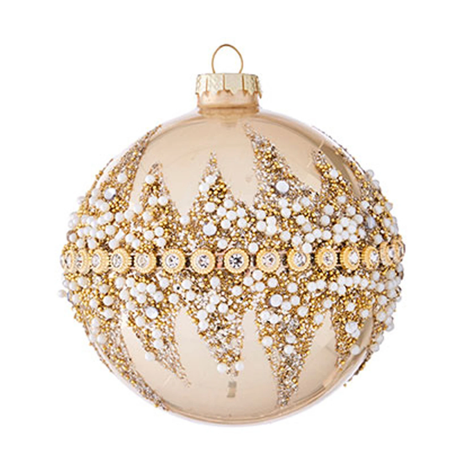 Raz 6" Gold Beaded Glass Christmas Ornament 4022874 5 Raz 6" Gold Beaded Glass Christmas Ornament 4022874 - Image 5