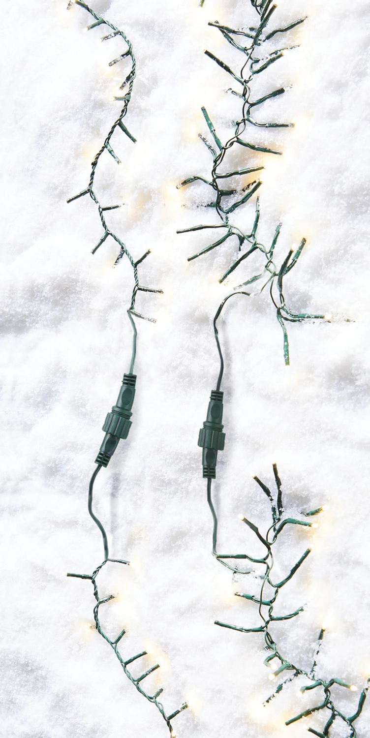 Raz 73.8' Connectable Snake Garland Green Wire With Compact White Lights Christmas Light Strands L4137015 1 Raz 73.8' Connectable Snake Garland Green Wire With Compact White Lights Christmas Light Strands L4137015