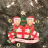 Couple Opening Presents Personalized Christmas Ornament OR1523-2