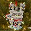 Penguin Family Of 5 At The North Pole Personalized Christmas Ornament OR1739-5