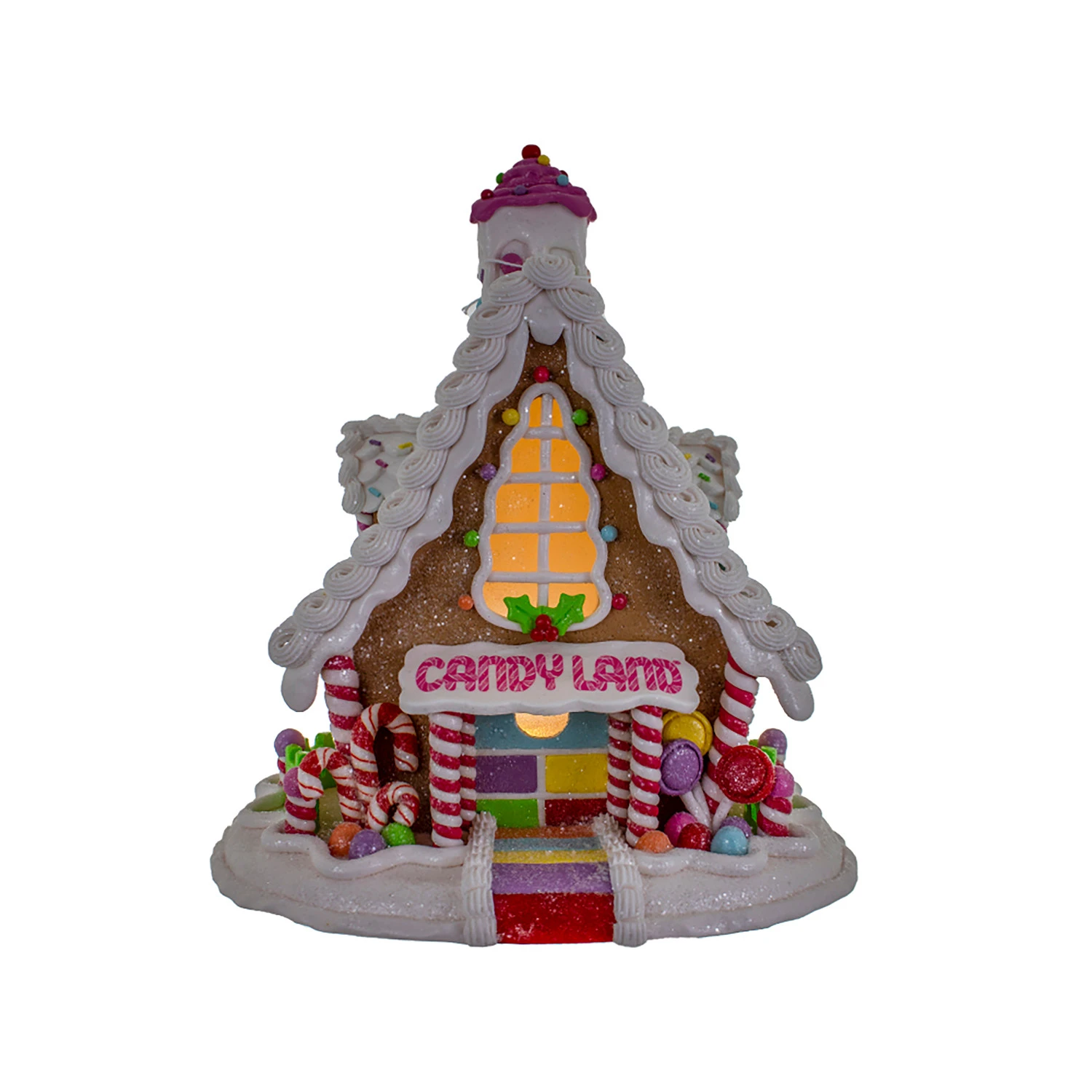 Kurt Adler 11" Battery Operated Light-Up Candyland Gingerbread House CN9231 1 Kurt Adler 11" Battery Operated Light-Up Candyland Gingerbread House CN9231