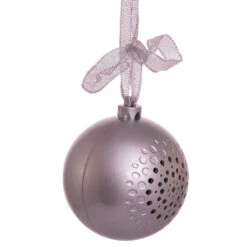 Kurt Adler 70MM Bluetooth Musical Silver Ball Christmas Ornament USB1300 -Christmas Decoration Sale usb1300 02 77554.1653488128